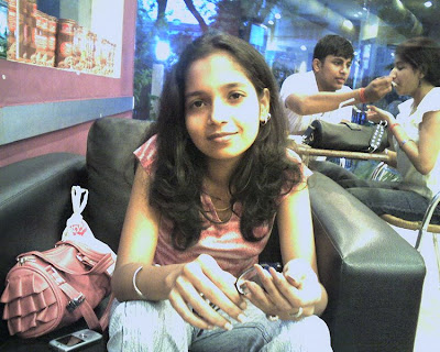 Indian Girl At Dehli restaurant