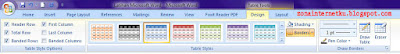 Menubar Design Untuk Mengedit Data Tabel Di Microsoft Word 2007