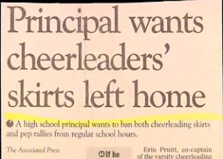 funny news headline dirty principal wants cheerleaders skirts left at home