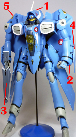 Macross Dynamite 7 VF-22S Sturmvogel II Maximilian Jenius Custom Armament weapon position