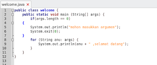  String Command Line Arguments pada Pemrograman Java