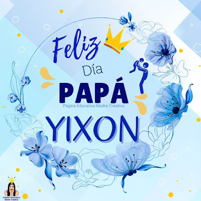 Solapín Feliz Día del Padre - Nombre Yixon para imprimir gratis