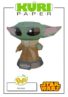 Kuri Paper - Pop The Mandalorian Grogu papercraft