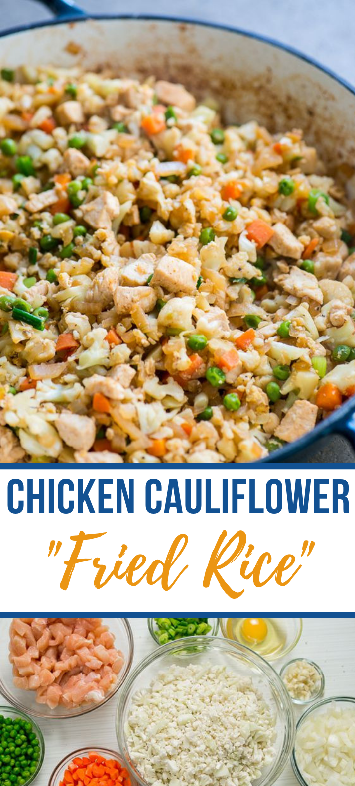 CHICKEN CAULIFLOWER “FRIED RICE” #healthy #nocarb