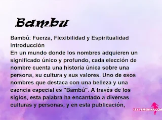 significado del nombre Bambu