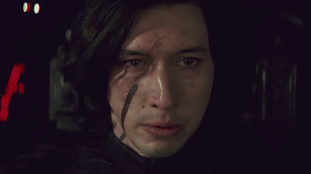 Adam Driver as Kylo Ren in Star Wars: The Last Jedi