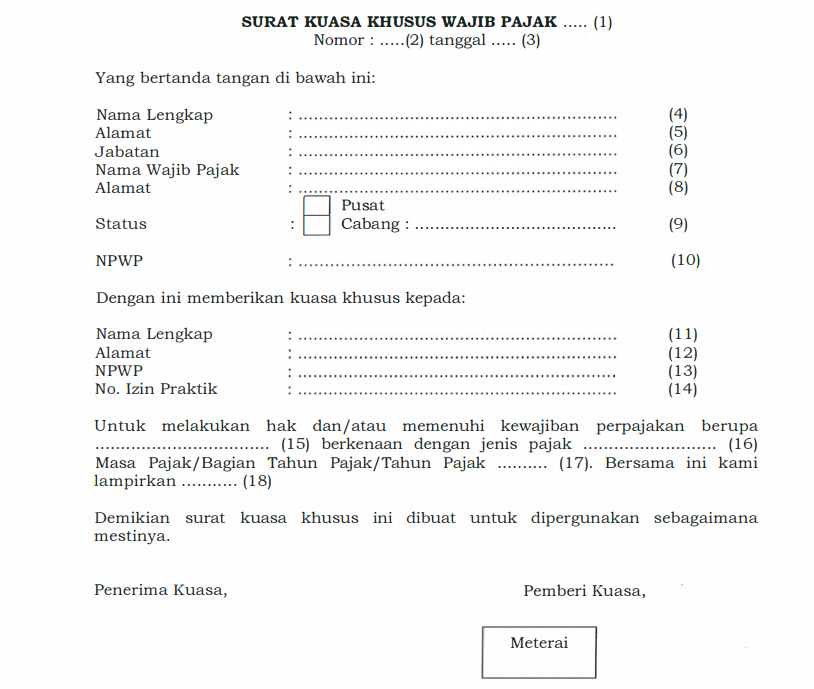 [PAJAK] Pembuatan Surat Kuasa Khusus Untuk Kewajiban 