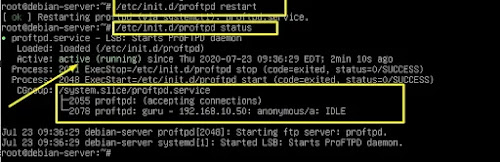 Restarting FTP Server