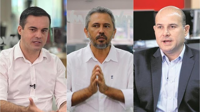 Governo do Estado: pesquisa Ipec aponta Capitão Wagner com 32%, Roberto Cláudio, 28%, e Elmano, 19%