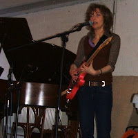 Viv Albertine at Cafe Oto; photo by Val Phoenix