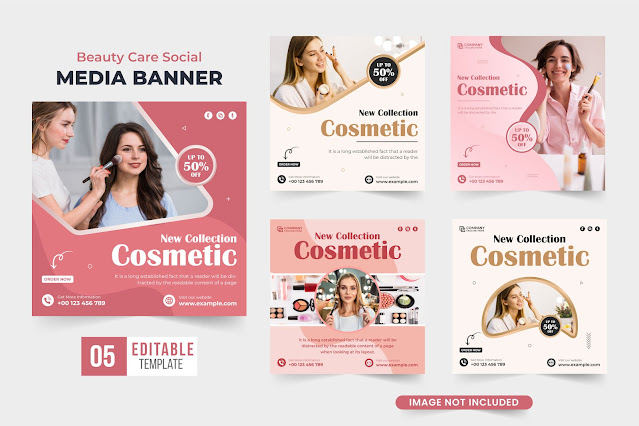 Cosmetics social media post collection free download