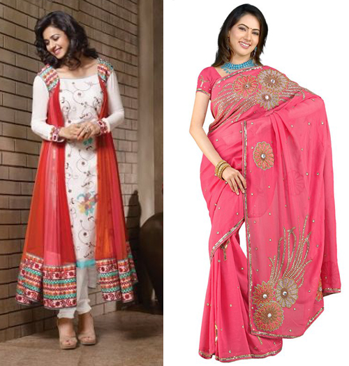 12 Contoh Foto Desain  Gambar  Model Baju  Sari India  Modern 