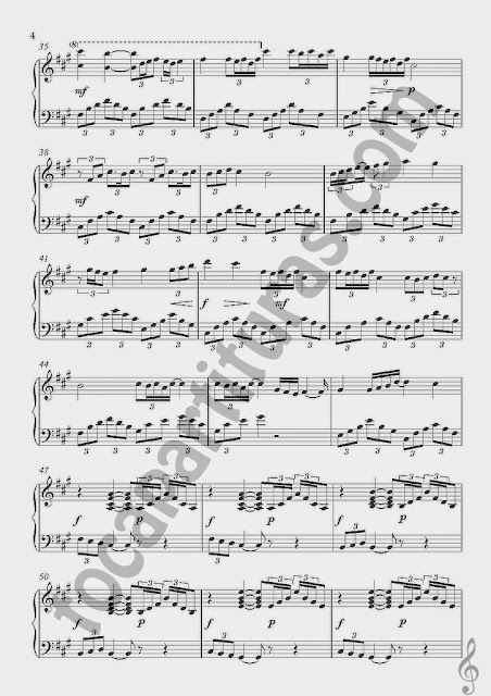 3 Partitura de Piano de Lágrimas de Seda por Piano San. Tears Silk Sheet Music for Piano 