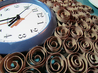 recycled toilet paper tubes faux brass wall clock6
