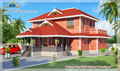 Kerala Style House Architecture - 186 Square meter (2000 SqFT.) - November 2011