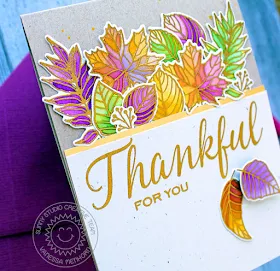 Sunny Studio Stamps: Elegant Leaves Thanksful Card by Vanessa Menhorn