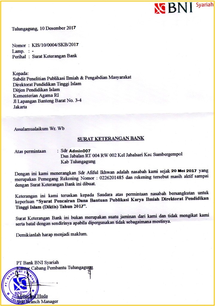 Syarat Mudah Mendapatkan Surat Keterangan Bank (SKB) BNI | Informasi Perbankan