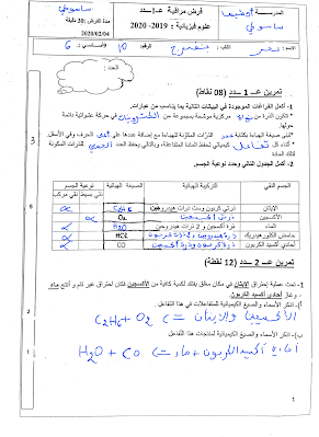 فرض مراقبة 2 فيزياء سنة تاسعة أساسي