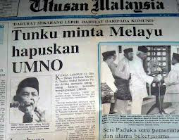 Tunku Abdul Rahman minta orang melayu hapuskan umno