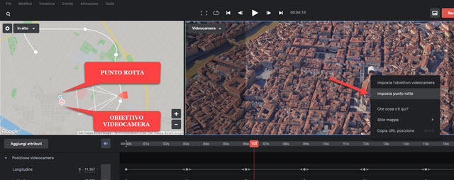 impostare punti rotta su google earth studio