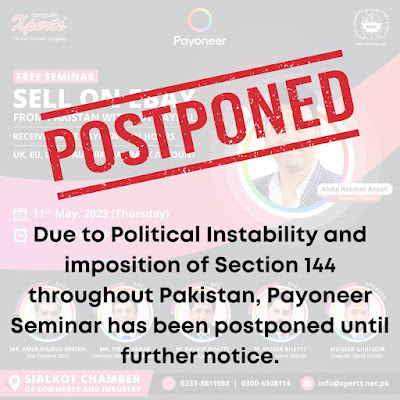 Payoneer seminar has been postponed until further notice