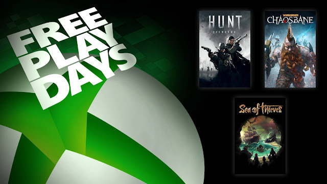 hunt showdown sea of thieves warhammer chaosbane xbox live gold free play days event