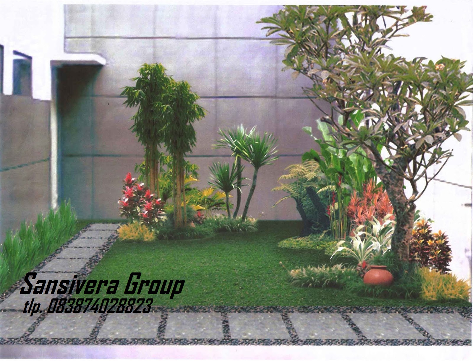 Desain taman minimalis outdoor halaman depan rumah 