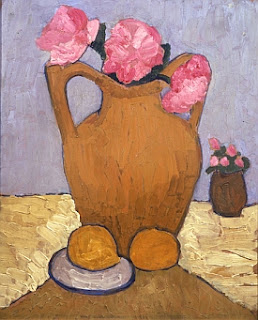 Still Life with Pitcher, Peonies and Oranges