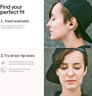 Loop Quiet Ear Plugs for Noise Reduction – Super Soft, Reusable Hearing Protection in Flexible Silicone for Sleep, Noise Sensitivity - 8 Ear Tips in XS/S/M/L – 26dB & NRR 14 Noise Cancelling – Black