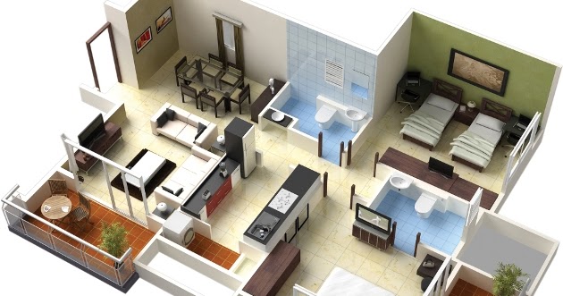 Desain Rumah idaman dan minimalis dalam bentuk 3D 
