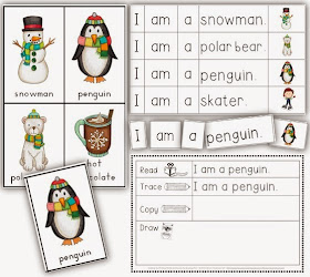 Making and Writing Winter Sentences for Kindergarten {vocab & sentence work}