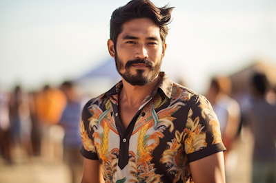 asian man with beard