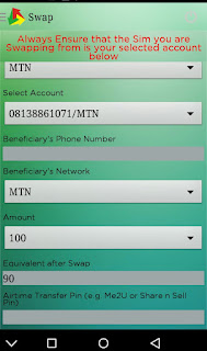 Swap Naija allows you to transfer Airtime between networks in Nigeria