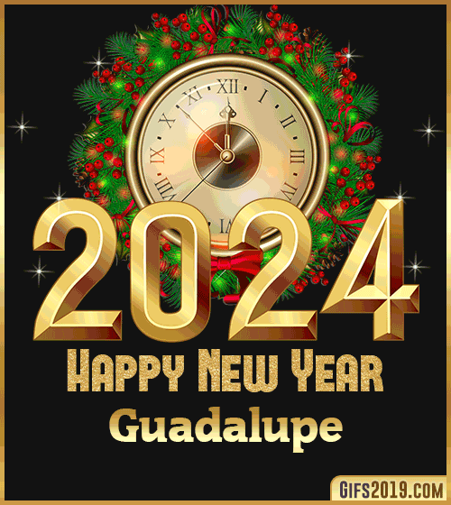 Gif wishes Happy New Year 2024 Guadalupe