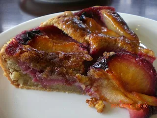 Tarte aux quetsches à la crème et au fromage blanc