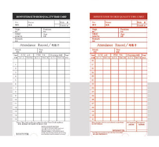 BIOSYSTEM TIME CARD BIOSYSTEM (100PCS/PKT)