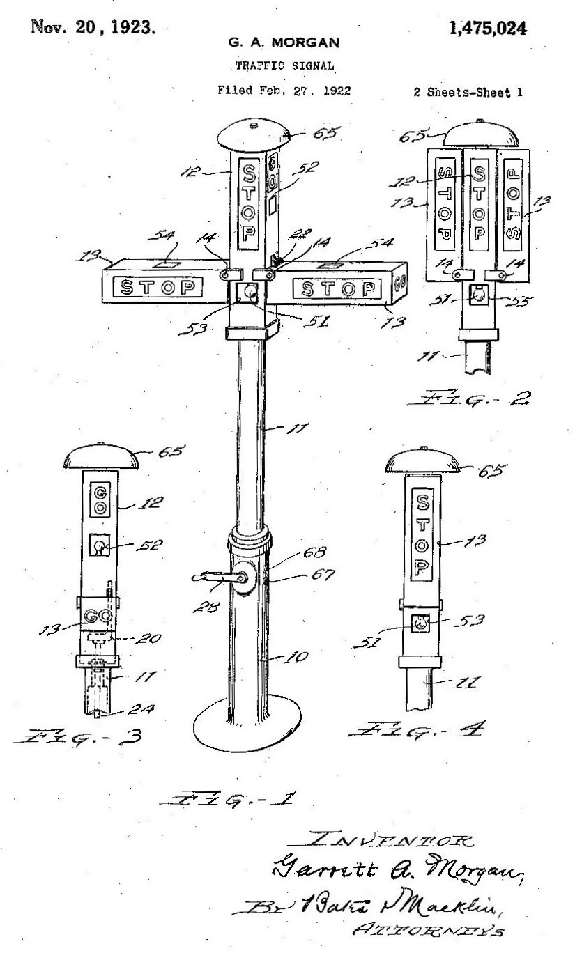 Sygnalizator ruchu drogowego zaprojektowany przez Garretta Morgana