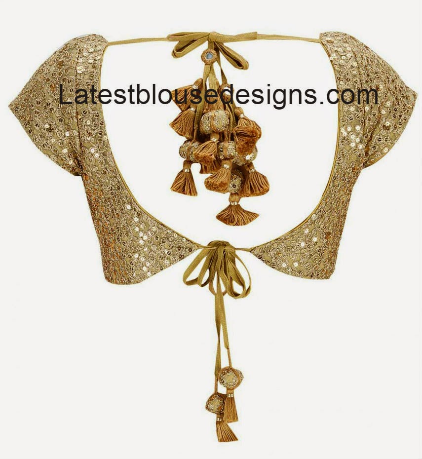 gold color designer saree blouse