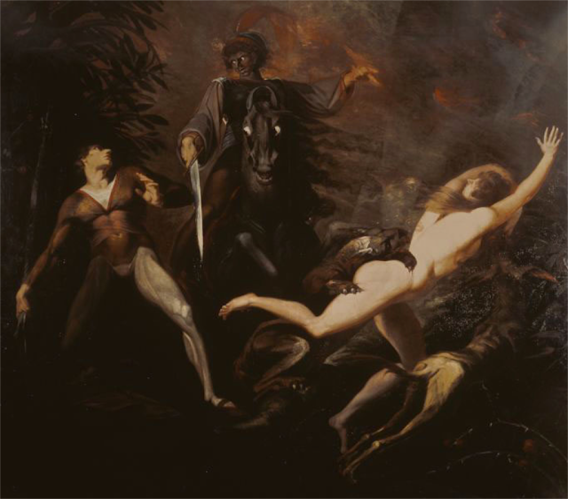 Theodore Meets in the Wood the Specter of His Ancestor Guido, Henry Fuseli,Romanticism painting