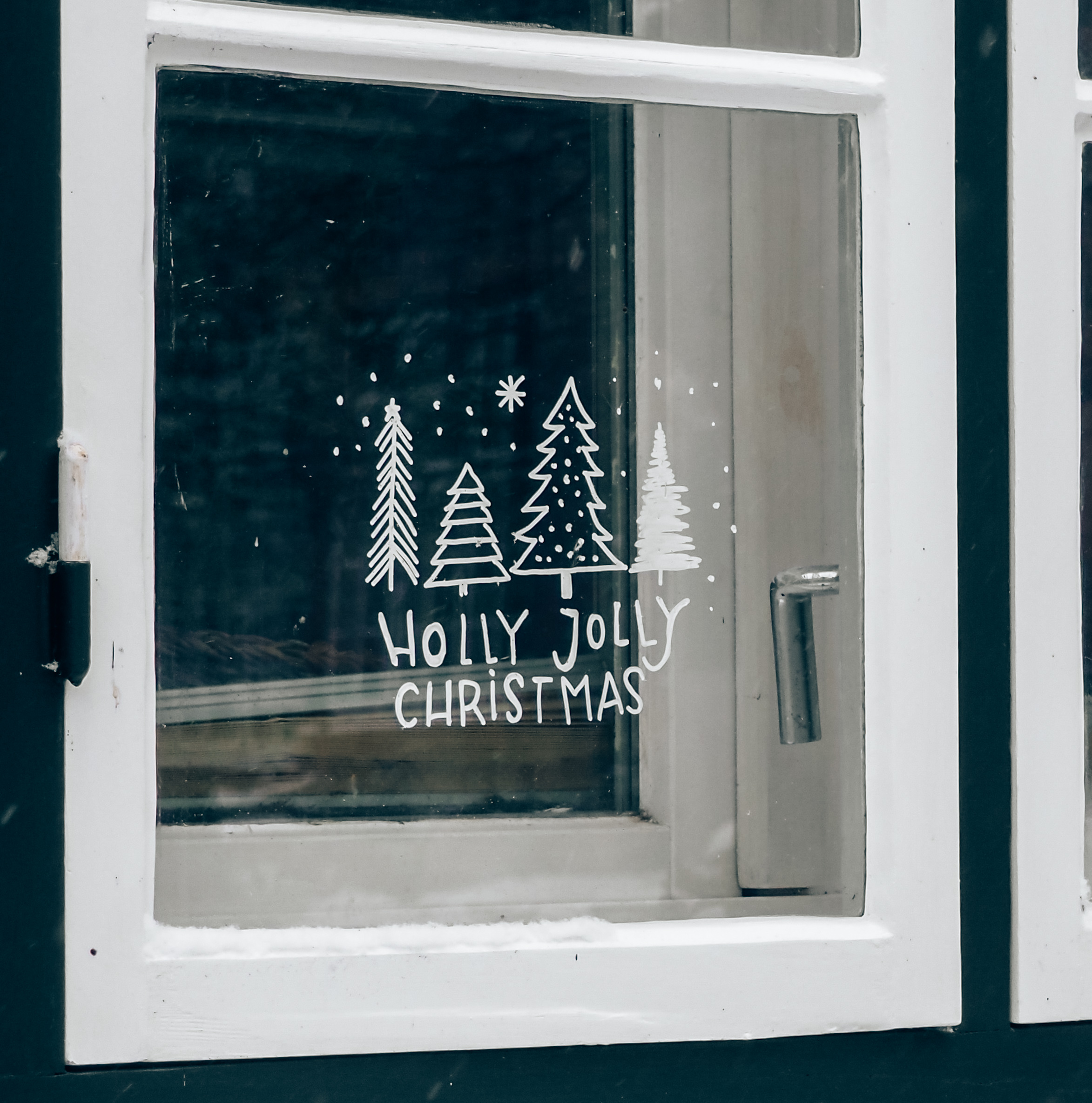 Fünf zauberhafte Fensterbilder mit Kreidemarkern für Weihnachten