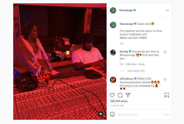 Tiwa Savage and Brandy records a song Water and Garri #WAG
