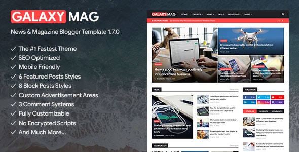 GalaxyMag v1.7.0 – Responsive News & Magazine Blogger Template - Responsive Blogger Template