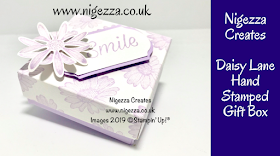 Nigezza Creates. Stampin' Up!  Daisy Lane Hand Stamped Gift Box 