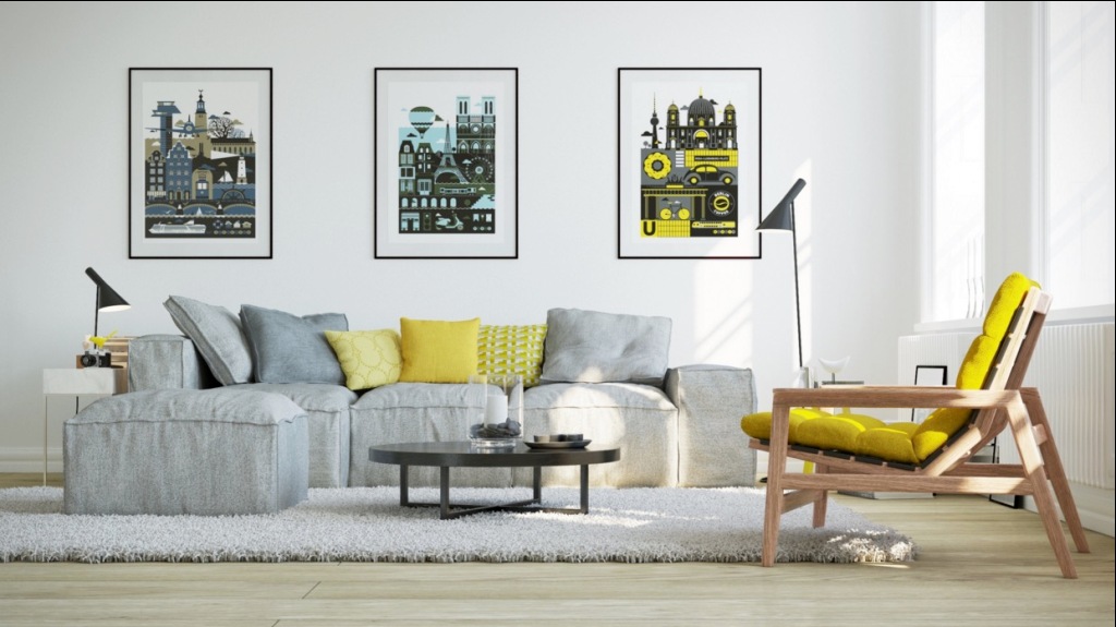 16 Living Room Kece dengan Aksen Warna Kuning Majalah Rumah