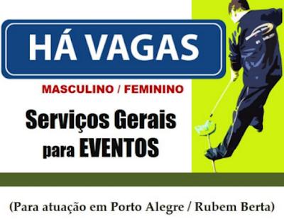 Vaga para SERVIÇOS GERAIS em Porto Alegre