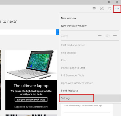 setting microsoft edge