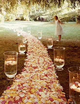 Wedding inspiration Dreamy aisle with rose petals