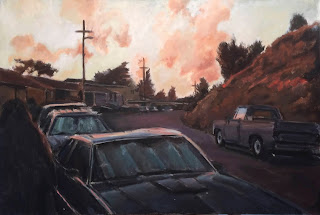 Cars and Houses, 20 x 48 inches, oil on canvas, 2012, David Dunn