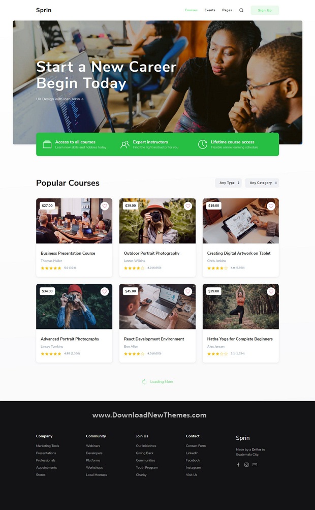 Courses and Events HTML5 Responsive Template 