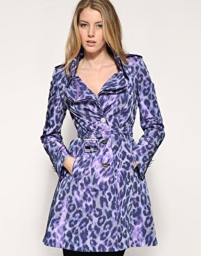 Karen Millen leopard print taffeta trench at asoscom